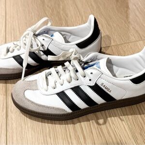 Adidas Samba White and Black Trainers